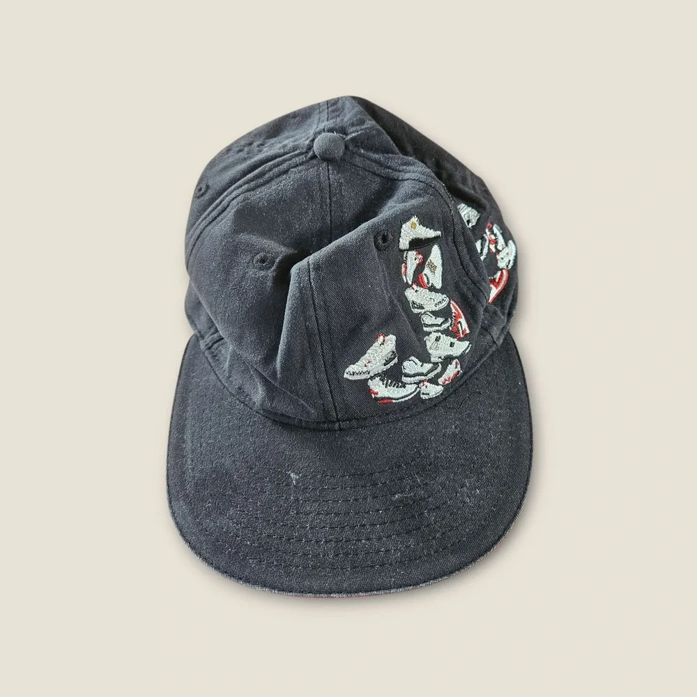 Jordan Black Hat Cap‎ Embroidered Sneakers Shoes Jumpman Logo Adult Size